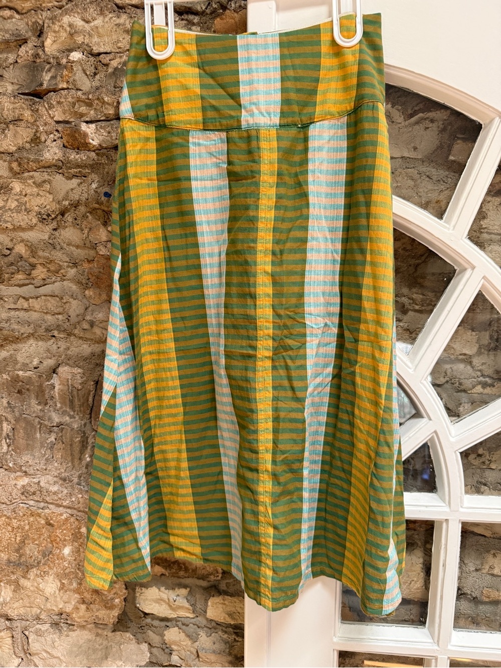 Ace & Jig  Green, Blue and Yellow Maisie Skirt- Mariana size XS 100% Cotton NWT - Picture 2 of 9